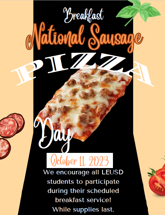 National Breakfast Sausage Pizza Day flyer